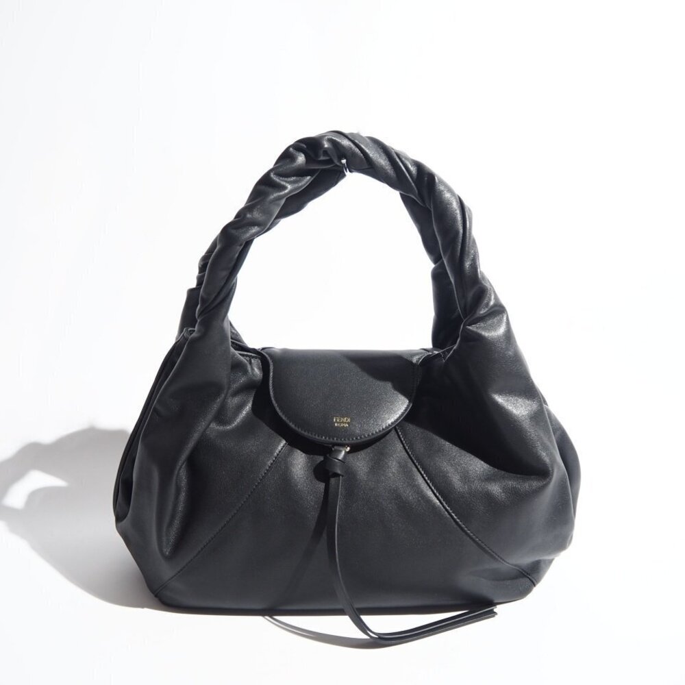 FENDI Spy Leather Bag Black